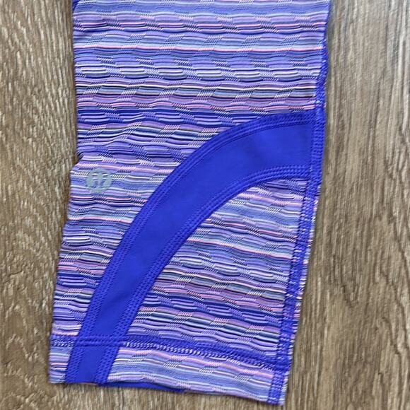 Lululemon Run Inspire Crop II Leggings Space Dye Twist Iris Flower Pink Shell 4 - Picture 5 of 8